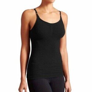 ATHLETA Ribbed Cami Tank Top with Built in Bra, Size L, Black